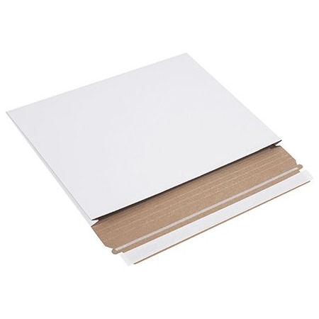 Bsc Preferred 12-1/2 x 9-1/2 x 1'' White Stayflats Gusseted Mailers, 100PK BUY00017634